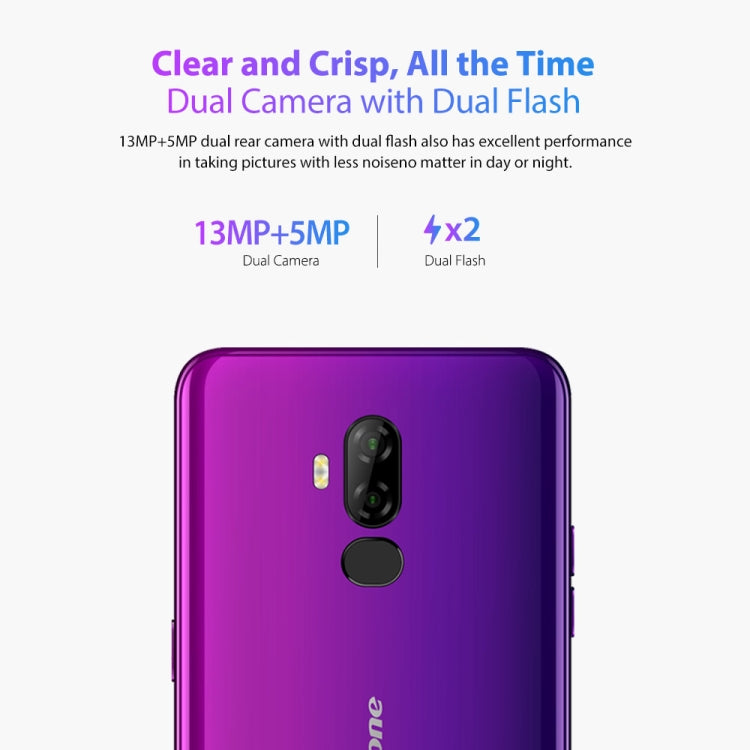 [HK Warehouse] Ulefone Power 3L,  2GB+16GB, Dual Back Cameras, Face ID & Fingerprint Identification, 6350mAh Battery, 6.0 inch Android 8.1 MTK6739 Quad-core 64-bit up to 1.5GHz, Network: 4G, OTG,  Dual SIM(Purple)