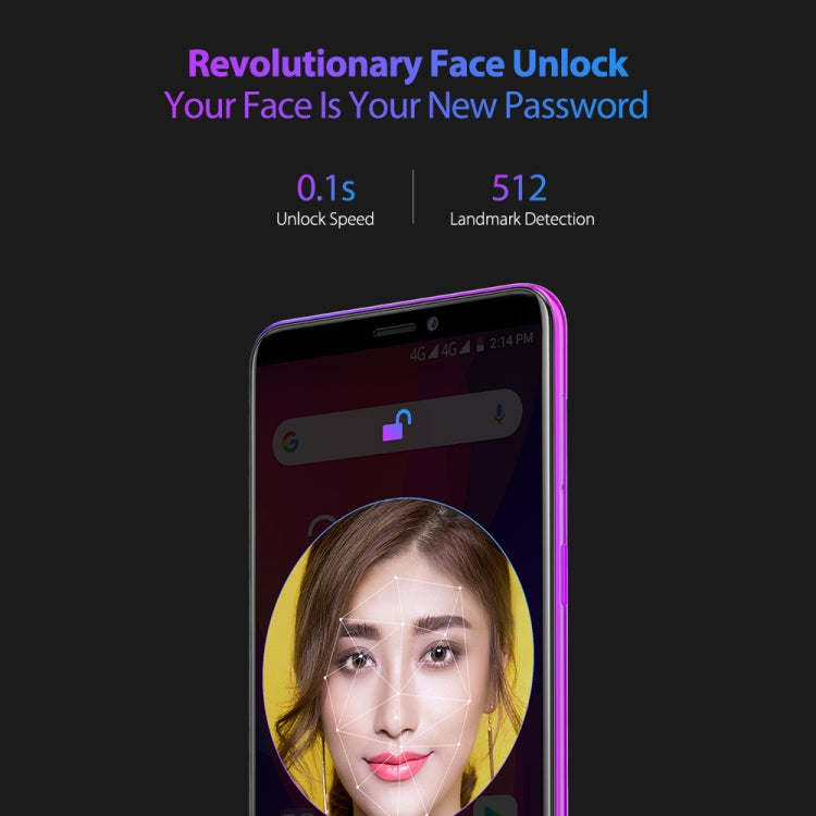 [HK Warehouse] Ulefone Power 3L,  2GB+16GB, Dual Back Cameras, Face ID & Fingerprint Identification, 6350mAh Battery, 6.0 inch Android 8.1 MTK6739 Quad-core 64-bit up to 1.5GHz, Network: 4G, OTG,  Dual SIM(Purple)