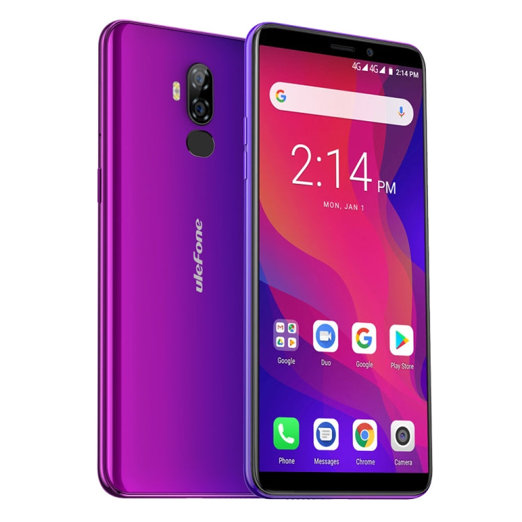 [HK Warehouse] Ulefone Power 3L,  2GB+16GB, Dual Back Cameras, Face ID & Fingerprint Identification, 6350mAh Battery, 6.0 inch Android 8.1 MTK6739 Quad-core 64-bit up to 1.5GHz, Network: 4G, OTG,  Dual SIM(Purple)