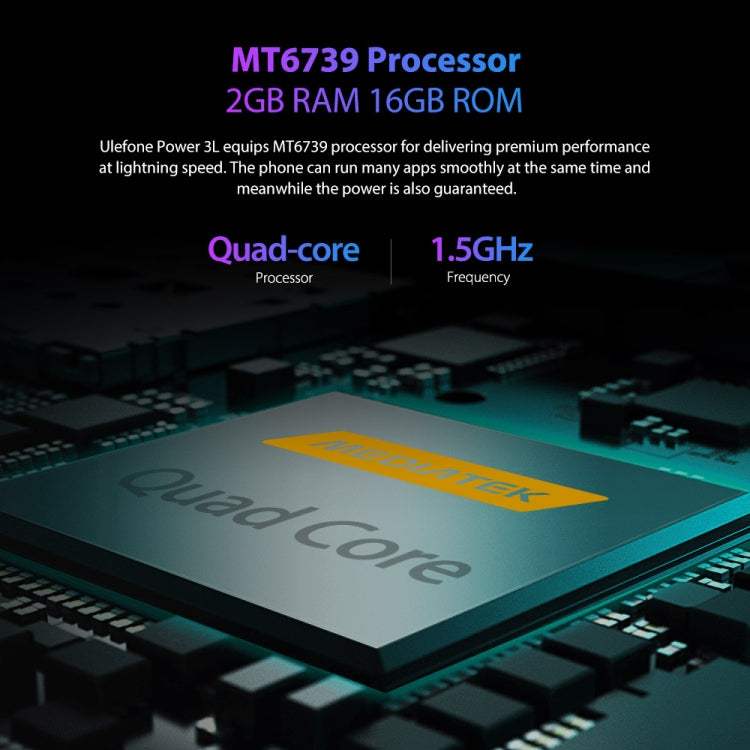 [HK Warehouse] Ulefone Power 3L,  2GB+16GB, Dual Back Cameras, Face ID & Fingerprint Identification, 6350mAh Battery, 6.0 inch Android 8.1 MTK6739 Quad-core 64-bit up to 1.5GHz, Network: 4G, OTG,  Dual SIM(Purple)