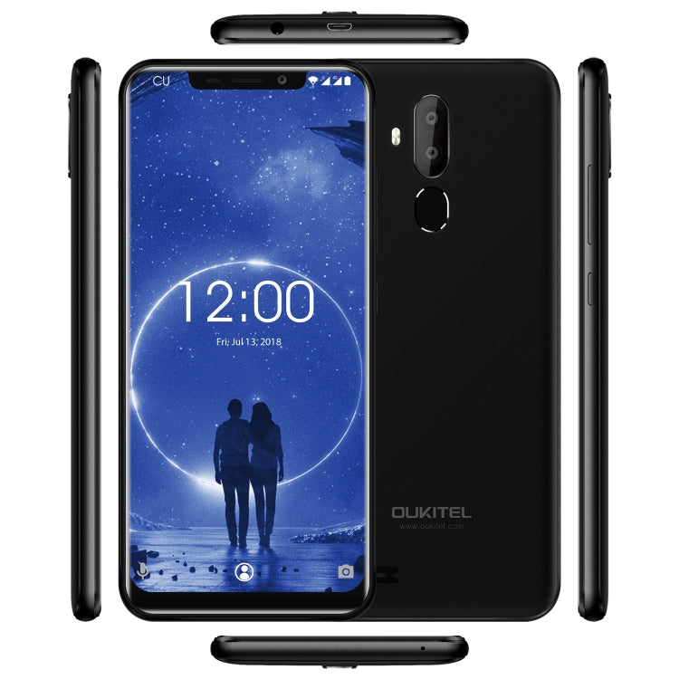 [HK Warehouse] OUKITEL C12, 2GB+16GB, Dual Back Cameras, Face ID & Fingerprint Identification, 6.18 inch U-notch Screen Android 8.1 MTK6580 Quad Core up to 1.3GHz, Network: 3G