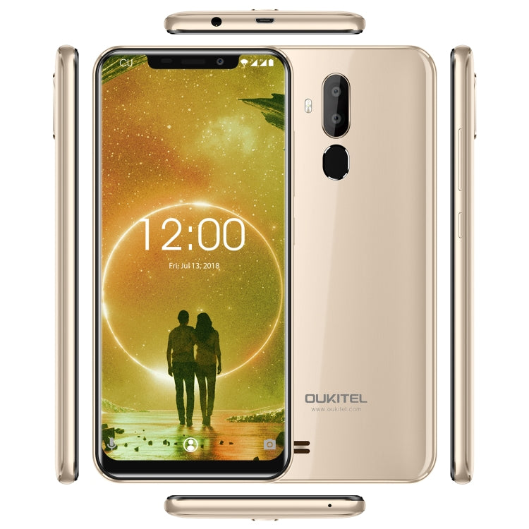 [HK Warehouse] OUKITEL C12, 2GB+16GB, Dual Back Cameras, Face ID & Fingerprint Identification, 6.18 inch U-notch Screen Android 8.1 MTK6580 Quad Core up to 1.3GHz, Network: 3G