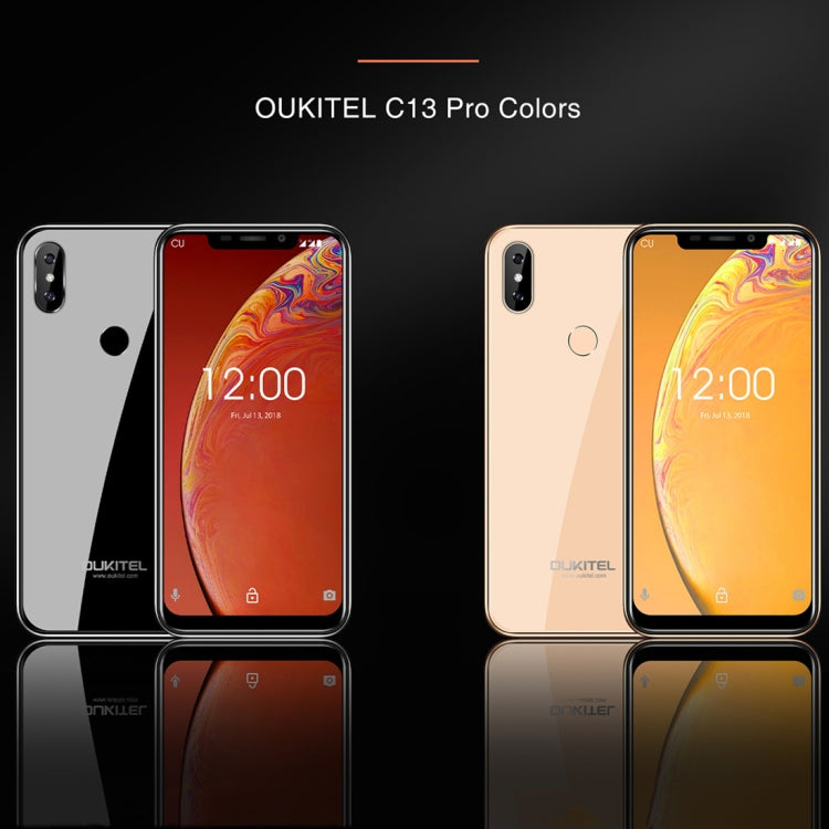 [HK Warehouse] OUKITEL C13 Pro, 2GB+16GB, Dual Back Cameras, Face ID & Fingerprint Identification, 6.18 inch 2.5D U-notch Screen Android 9.0 MTK6739 Quad Core up to 1.5GHz, Network: 4G