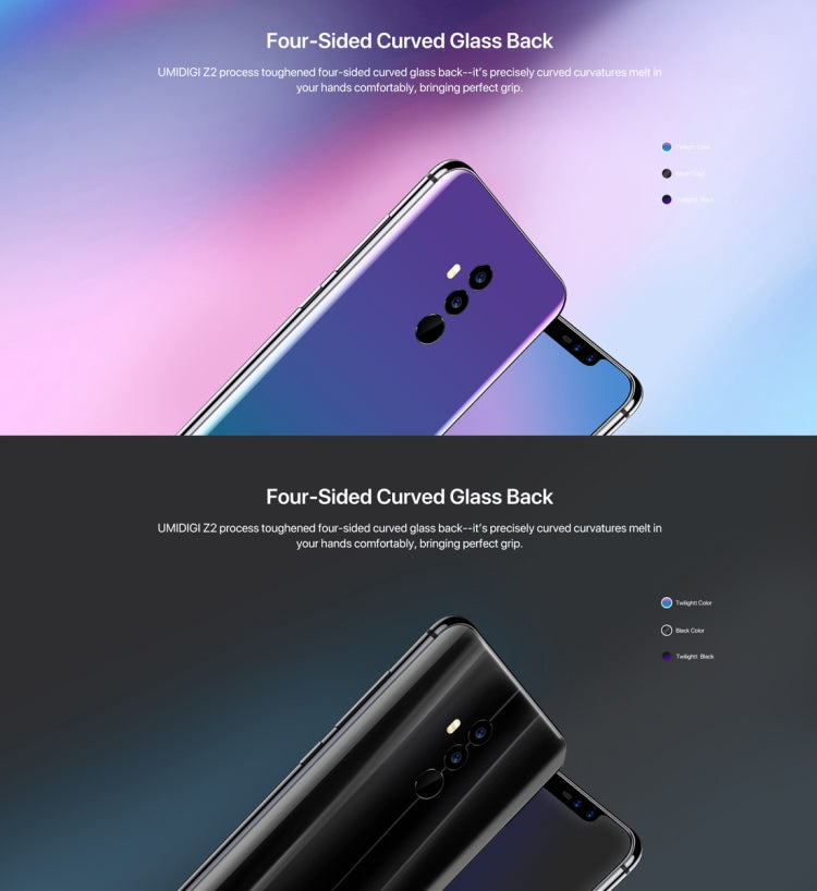 [HK Warehouse] UMIDIGI Z2, Dual 4G, 6GB+64GB, Dual Back Cameras + Dual Front Cameras, Face ID & Fingerprint Identification, 6.2 inch Android 8.1 MTK6763 (Helio P23)  Octa Core up to 2.0GHz, Network: 4G, Dual SIM
