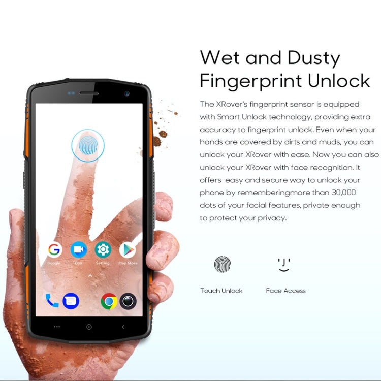 [HK Warehouse] LEAGOO XRover Rugged Phone, 6GB+128GB, IP68 Waterproof Dustproof Shockproof, 5000mAh Battery, Dual Back Cameras, Face ID & Fingerprint Identification, 5.72 inch Android 8.1 MTK6763 Octa Core, Network: 4G, PTT, OTG, NFC(Black)