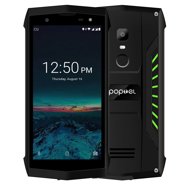 [HK Warehouse] POPTEL P8 Rugged Phone, Dual 4G, 2GB+16GB, IP68 Waterproof Shockproof Dustproof, Face ID & Fingerprint Identification, 5.0 inch Android 8.1, MTK6739 Quad Core, Network: 4G, Dual SIM, NFC(Green)