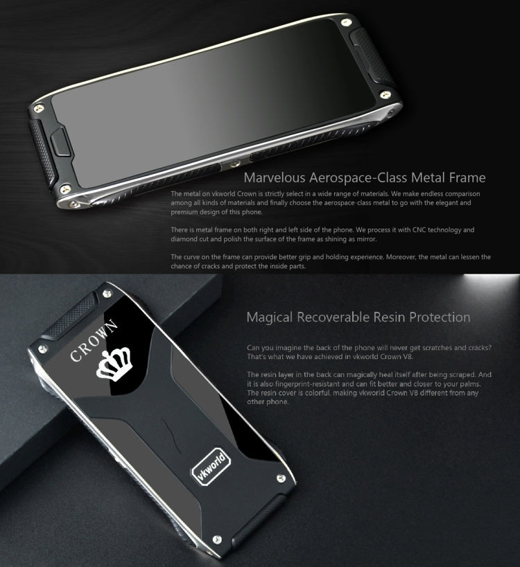 VKWorld Crown V8 Cell Phone, 4.9mm Ultra-slim, Pedometer, Bluetooth, FM, 1.64 inch, Dual SIM, Network: 2G