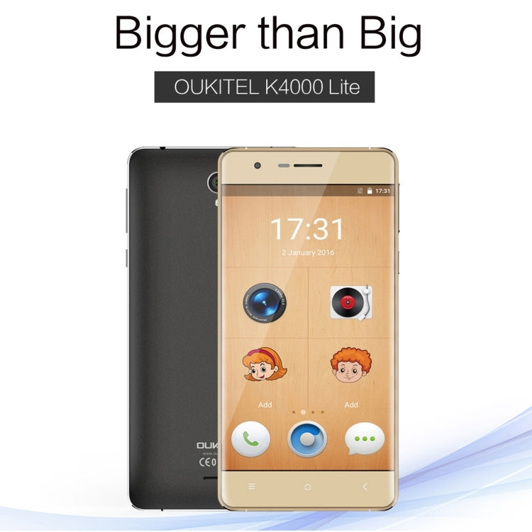 [HK Warehouse] OUKITEL K4000 Lite, 2GB+16GB, 4000mAh, 5.0 inch Android 5.1 MTK6735 Quad Core 1.0GHz, Network: 4G(Gold)
