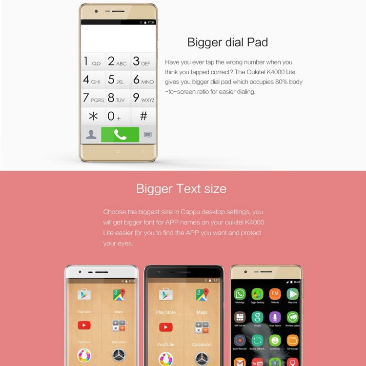 [HK Warehouse] OUKITEL K4000 Lite, 2GB+16GB, 4000mAh, 5.0 inch Android 5.1 MTK6735 Quad Core 1.0GHz, Network: 4G(Gold)