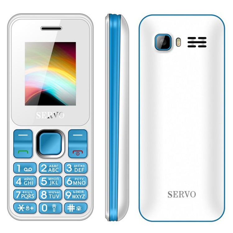 SERVO V8210 Mobile Phone, 1.77 inch, 1500mAh Battery, 21 Keys, Support Bluetooth, FM, MP3, GSM, Dual SIM, Russian Keyboard(Blue)