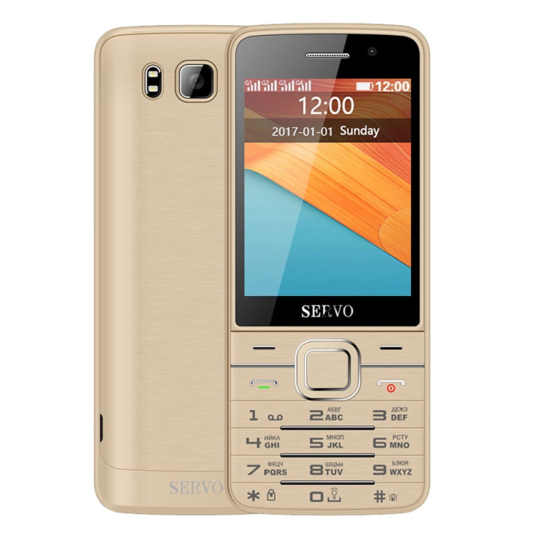 SERVO V9500 Mobile Phone, 2.8 inch, 21 Keys, Support Bluetooth, FM, MP3, GSM, Quad SIM, Russian Keyboard(Gold)