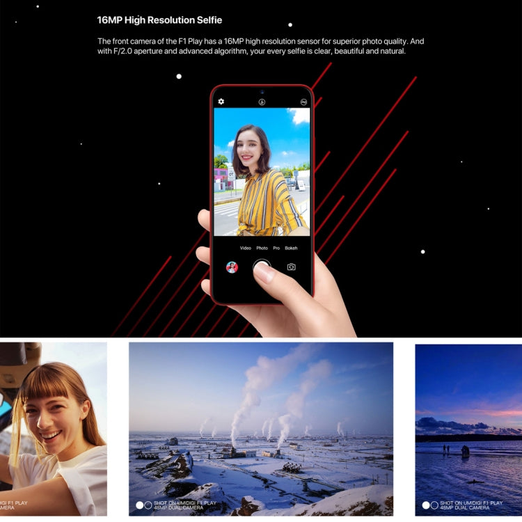 [HK Warehouse] UMIDIGI F1 Play, 6GB+64GB, 48MP Dual Back Cameras, 5150mAh Battery, Face ID & Fingerprint Identification, 6.3 inch Full Screen Android 9.0 MTK Helio P60 Octa Core up to 2.0GHz, Network: 4G, OTG, NFC, Dual SIM