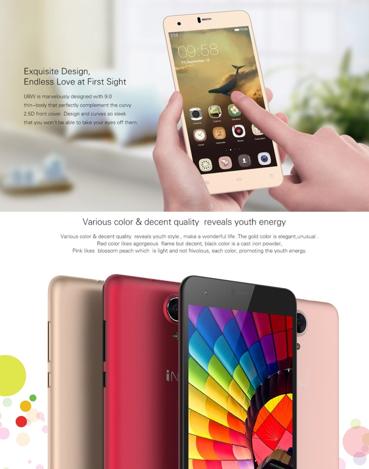 iNew U8W, 1GB+8GB, 5.5 inch 2.5D Android 5.1 MTK6580 Quad Core 1.3GHz, Network: 3G, GPS