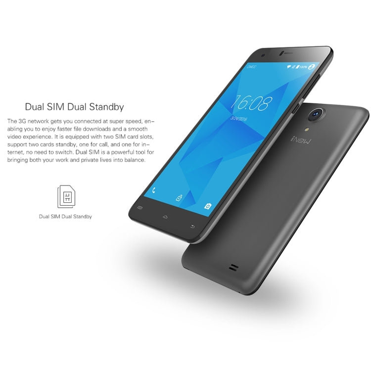 iNew U8W, 1GB+8GB, 5.5 inch 2.5D Android 5.1 MTK6580 Quad Core 1.3GHz, Network: 3G, GPS