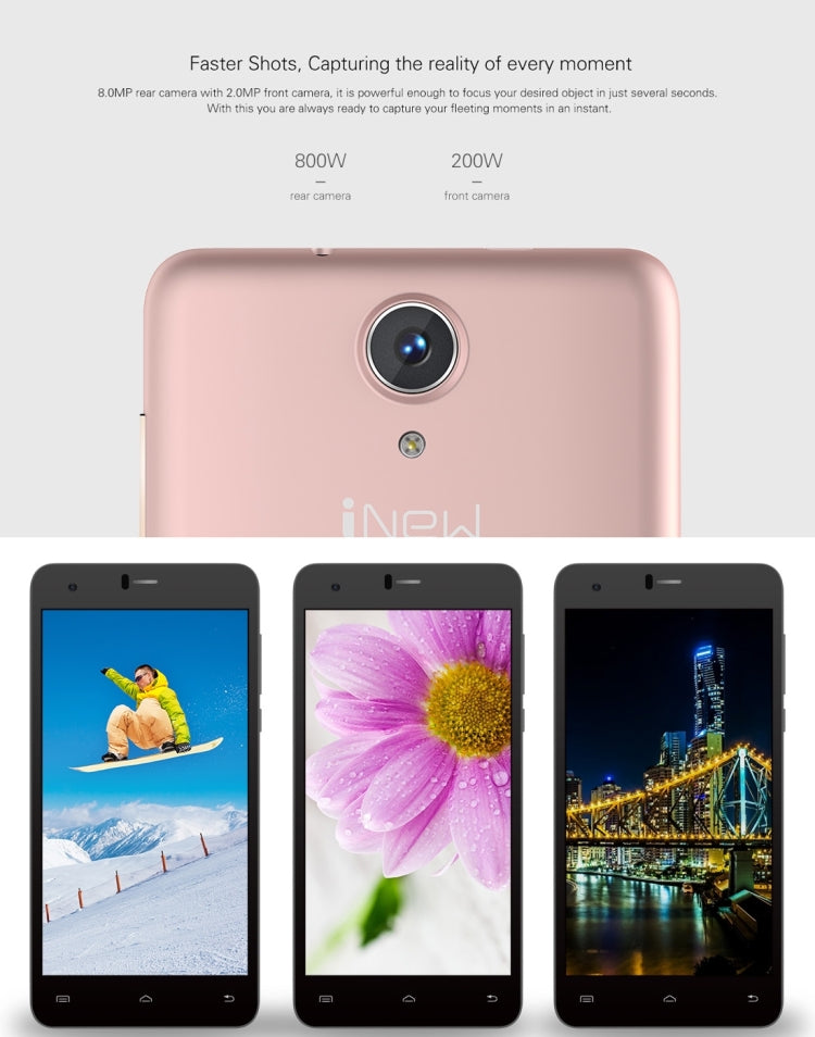 iNew U8W, 1GB+8GB, 5.5 inch 2.5D Android 5.1 MTK6580 Quad Core 1.3GHz, Network: 3G, GPS
