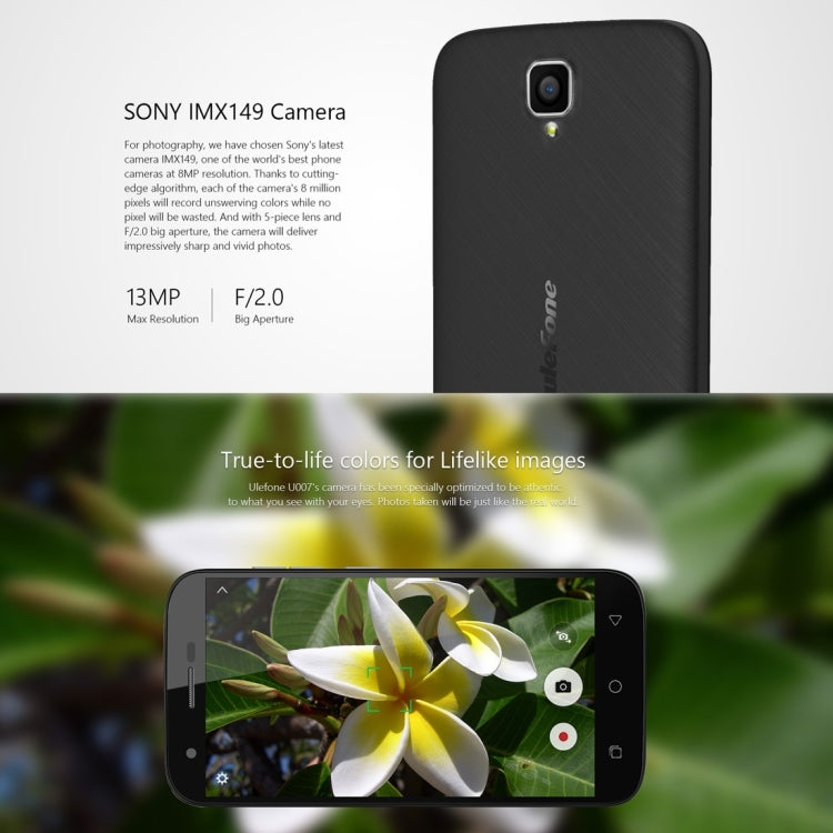 [HK Warehouse] Ulefone U007, 1GB+8GB, 5.0 inch Android 6.0 MTK6580A Quad Core 1.3GHz, Network: 3G(Grey)