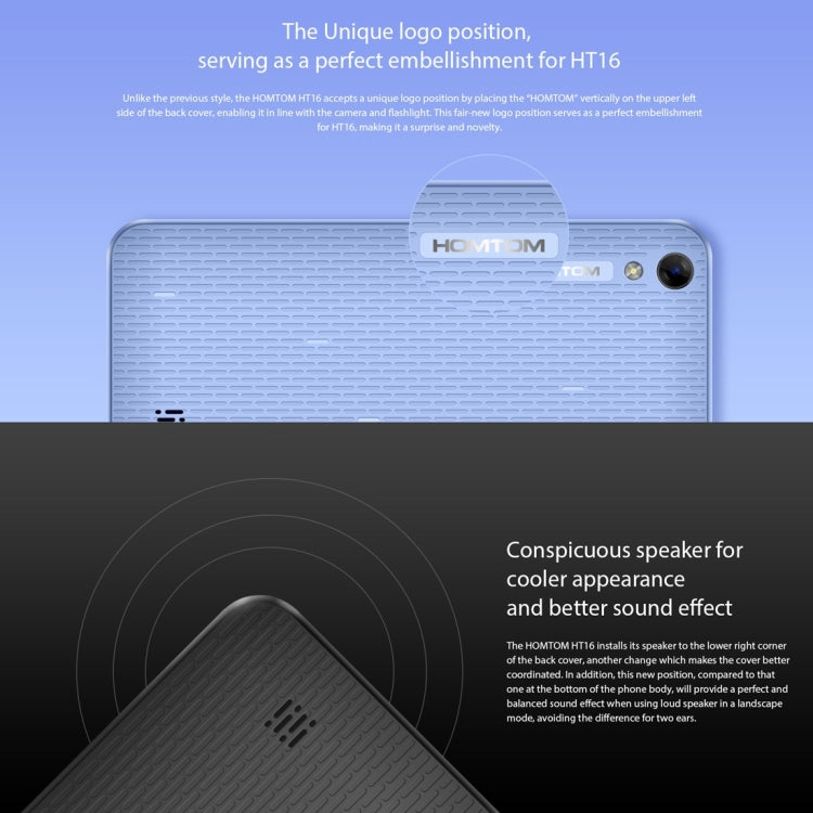 [HK Warehouse] HOMTOM HT16, 1GB+8GB, 5.0 inch Android 6.0 MTK6580 Quad Core up to 1.3GHz, Network: 3G
