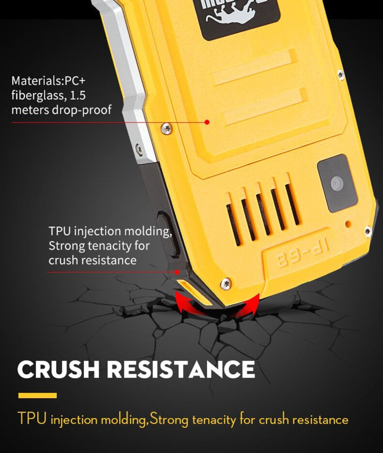 Snopow M2 Plus Rugged Phone, 1GB+8GB, IP68 Waterproof Dustproof Shockproof, 2500mAh Battery, 2.4 inch Android 6.0 MTK6737V/WM Quad Core up to 1.1GHz, 21 Keys, Network: 4G, Dual SIM