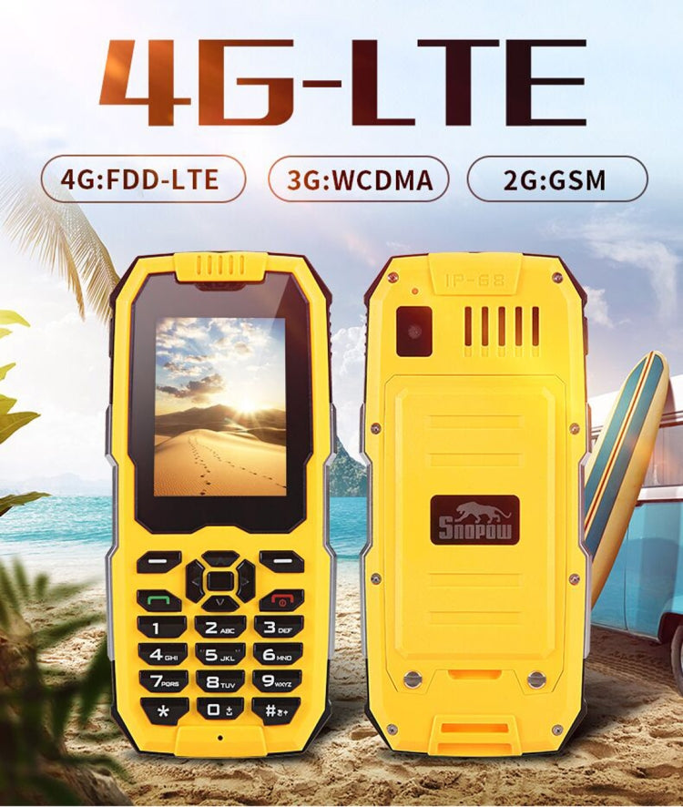 Snopow M2 Plus Rugged Phone, 1GB+8GB, IP68 Waterproof Dustproof Shockproof, 2500mAh Battery, 2.4 inch Android 6.0 MTK6737V/WM Quad Core up to 1.1GHz, 21 Keys, Network: 4G, Dual SIM