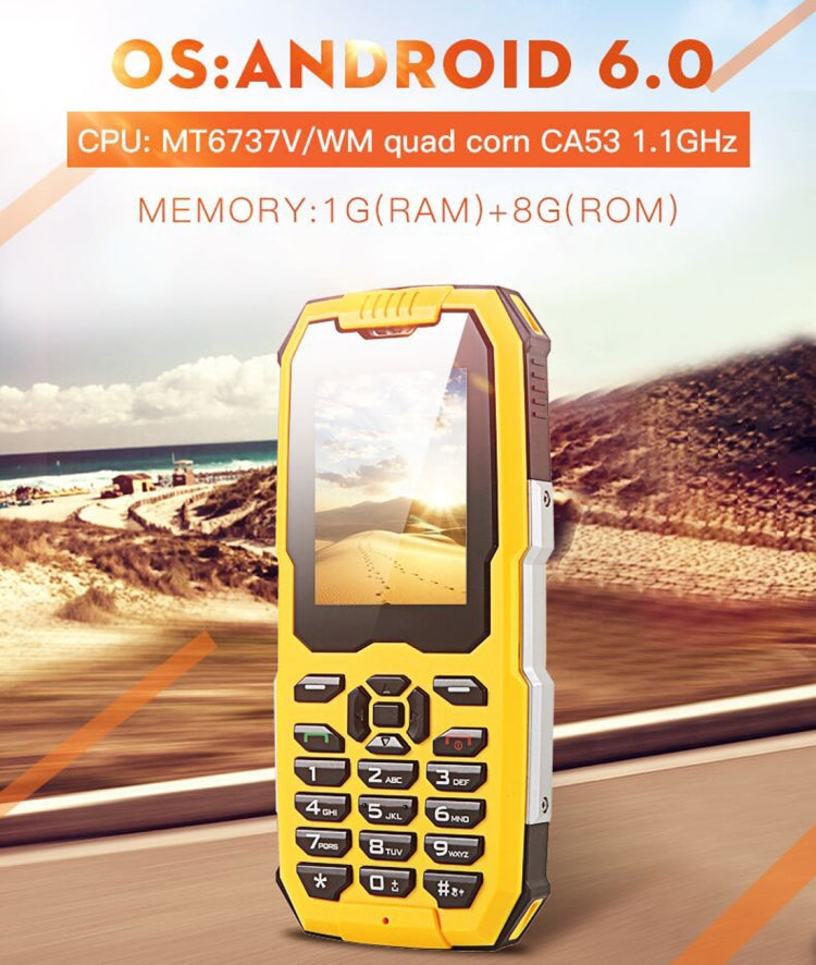 Snopow M2 Plus Rugged Phone, 1GB+8GB, IP68 Waterproof Dustproof Shockproof, 2500mAh Battery, 2.4 inch Android 6.0 MTK6737V/WM Quad Core up to 1.1GHz, 21 Keys, Network: 4G, Dual SIM