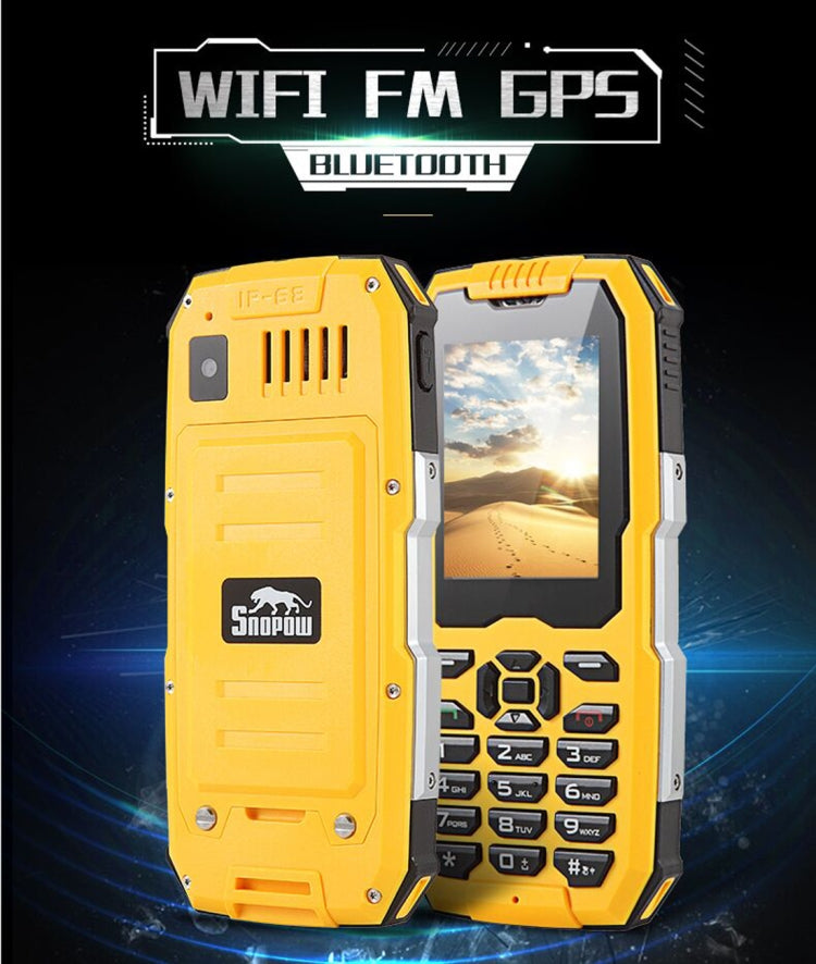 Snopow M2 Plus Rugged Phone, 1GB+8GB, IP68 Waterproof Dustproof Shockproof, 2500mAh Battery, 2.4 inch Android 6.0 MTK6737V/WM Quad Core up to 1.1GHz, 21 Keys, Network: 4G, Dual SIM