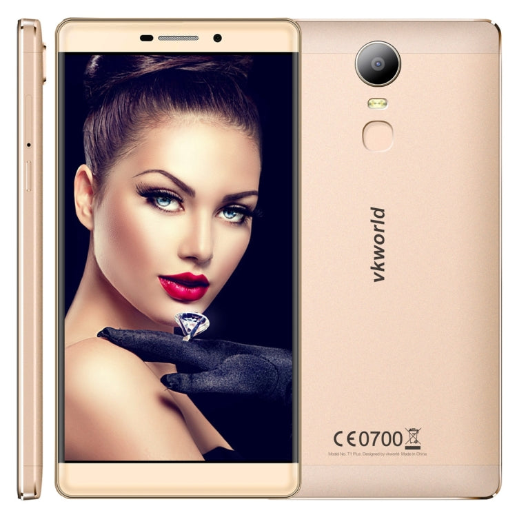 VKworld T1 Plus Kratos, 2GB+16GB, Fingerprint Identification, 2.5D 6.0 inch Android 6.0 MTK6735 Quad Core 1.0GHz, Network: 4G(Gold)