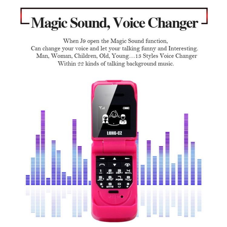 LONG-CZ J9 Mini Flip Style Mobile Phone, 0.66 inch, 18 Keys, Support Bluetooth, FM, SOS, Anti-lost, Magic Sound, Auto Answering, GSM, Single SIM