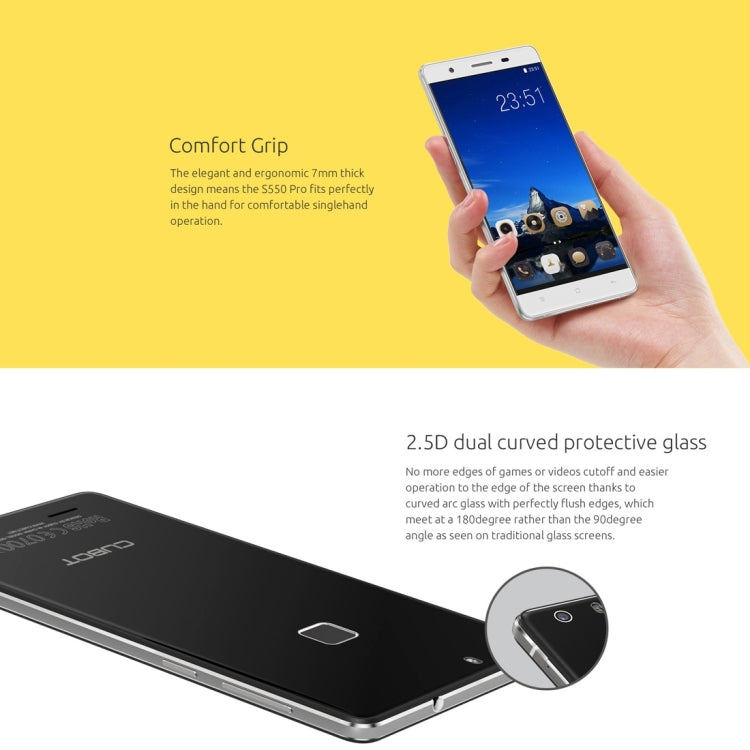 [HK Warehouse] CUBOT S550 Pro, 3GB+16GB, Fingerprint Identification, 5.5 inch Android 5.1 MTK6735 Quad-Core 1.3GHz, Network: 4G