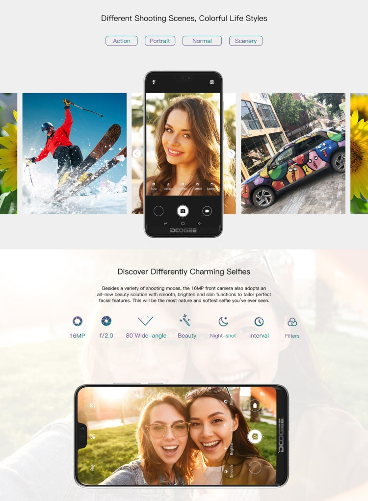 [HK Warehouse] DOOGEE N10, 3GB+32GB, Dual Back Cameras, Face ID & Fingerprint Identification,  5.84 inch Notch Screen Android 8.1 Oreo SC9863A Octa Core up to 1.6GHz, Network: 4G, OTG, Dual SIM (Phantom Purple)