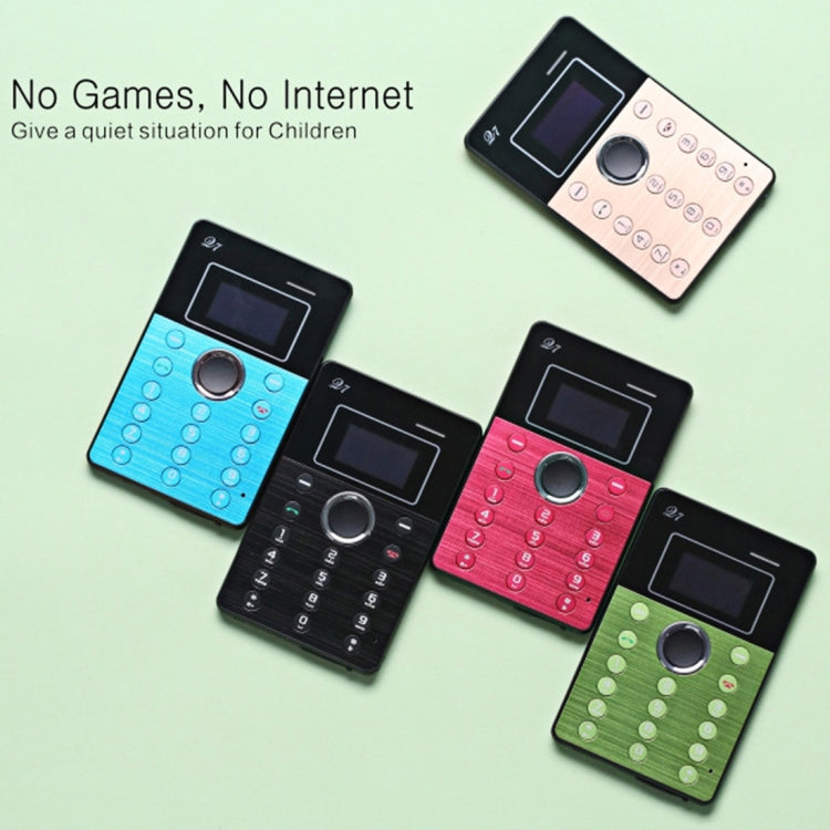 AIEK Q7 Card Mobile Phone, Network: 2G, 7mm Ultra Thin Pocket Mini Slim Card Phone, 1.0 inch LED Display, Bluetooth 3.0, Calendar, Calculator, Alarm, Size: 88 x 55 x 7 mm