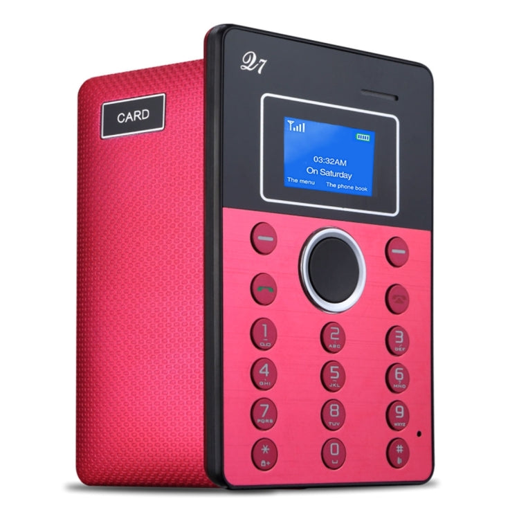 AIEK Q7 Card Mobile Phone, Network: 2G, 7mm Ultra Thin Pocket Mini Slim Card Phone, 1.0 inch LED Display, Bluetooth 3.0, Calendar, Calculator, Alarm, Size: 88 x 55 x 7 mm