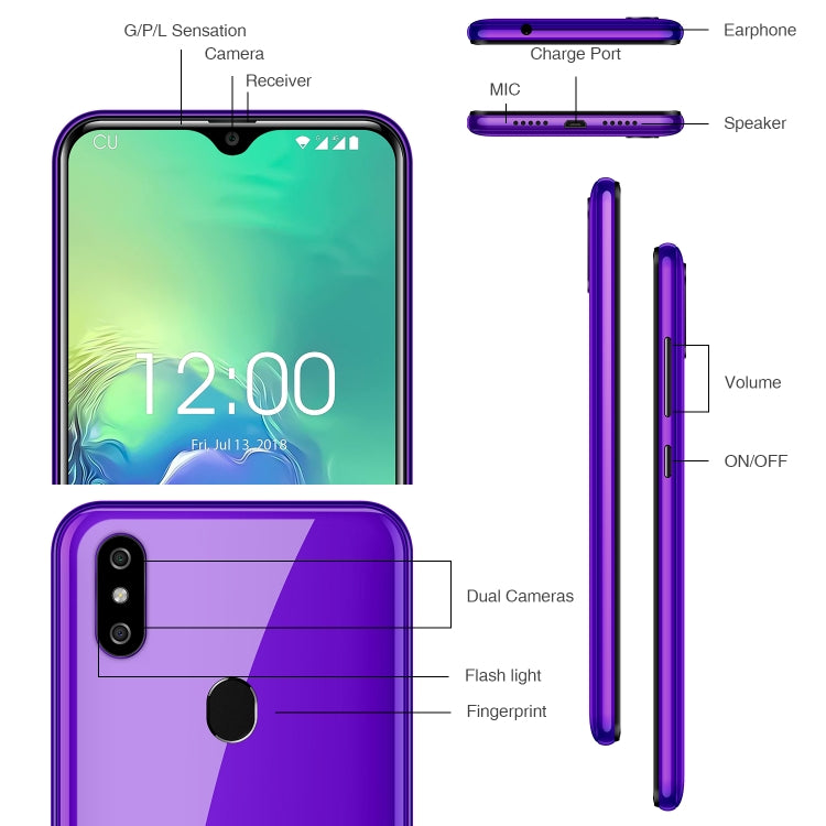 [HK Warehouse] OUKITEL C15 Pro, 2GB+16GB, Dual Back Cameras, Face ID & Fingerprint Identification, 6.088 inch 2.5D Water-drop Screen Android 9.0 Pie MTK6761 Quad Core up to 2.0GHz, Network: 4G, Dual SIM, OTG, VoLTE