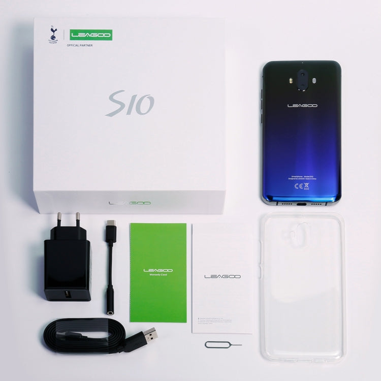 [HK Warehouse] LEAGOO S10,  6GB+128GB, Dual Back Cameras, Face & In-Display Fingerprint Identification, 4050mAh Battery, 6.21 inch Android 8.1 MTK6771 Helio P60 Octa Core up to 2.0GHz, Network: 4G, OTG, Dual SIM(Gradient Blue)