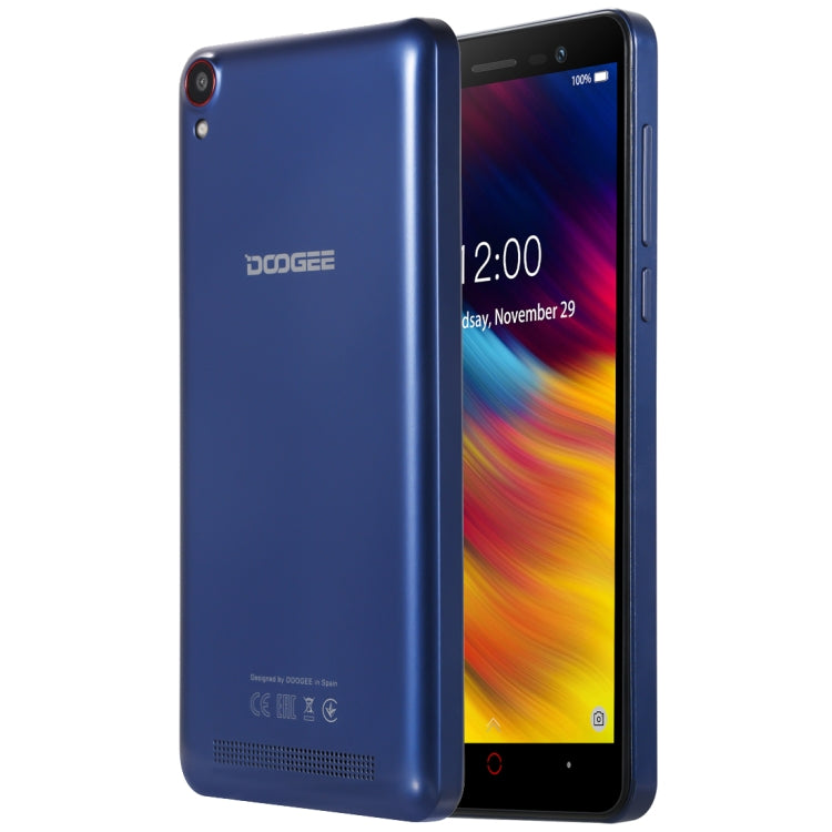 [HK Warehouse] DOOGEE X100, 1GB+8GB, 4200mAh Battery, 5.0 inch Android 8.1 GO MTK6580A Quad Core up to 1.3GHz, Network: 3G, OTA, Dual SIM(Blue)