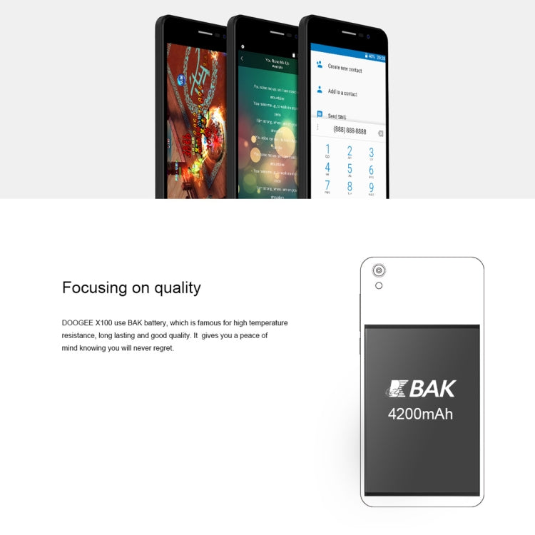 [HK Warehouse] DOOGEE X100, 1GB+8GB, 4200mAh Battery, 5.0 inch Android 8.1 GO MTK6580A Quad Core up to 1.3GHz, Network: 3G, OTA, Dual SIM(Blue)
