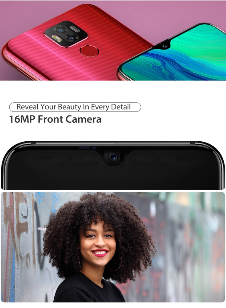 [HK Warehouse] Ulefone Power 6, 4GB+64GB, Dual Back Cameras, Face ID & Fingerprint Identification, 6350mAh Battery, 6.3 inch Android 9.0 MTK6765V Helio P35 Octa-core 64-bit up to 2.3GHz, Network: 4G, Dual SIM, NFC, OTG (Blue)