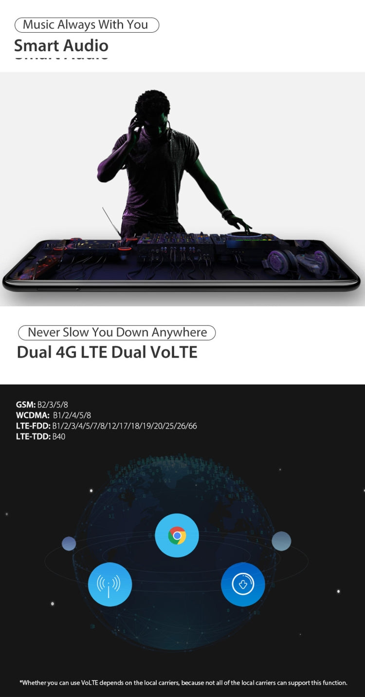 [HK Warehouse] Ulefone Power 6, 4GB+64GB, Dual Back Cameras, Face ID & Fingerprint Identification, 6350mAh Battery, 6.3 inch Android 9.0 MTK6765V Helio P35 Octa-core 64-bit up to 2.3GHz, Network: 4G, Dual SIM, NFC, OTG (Blue)