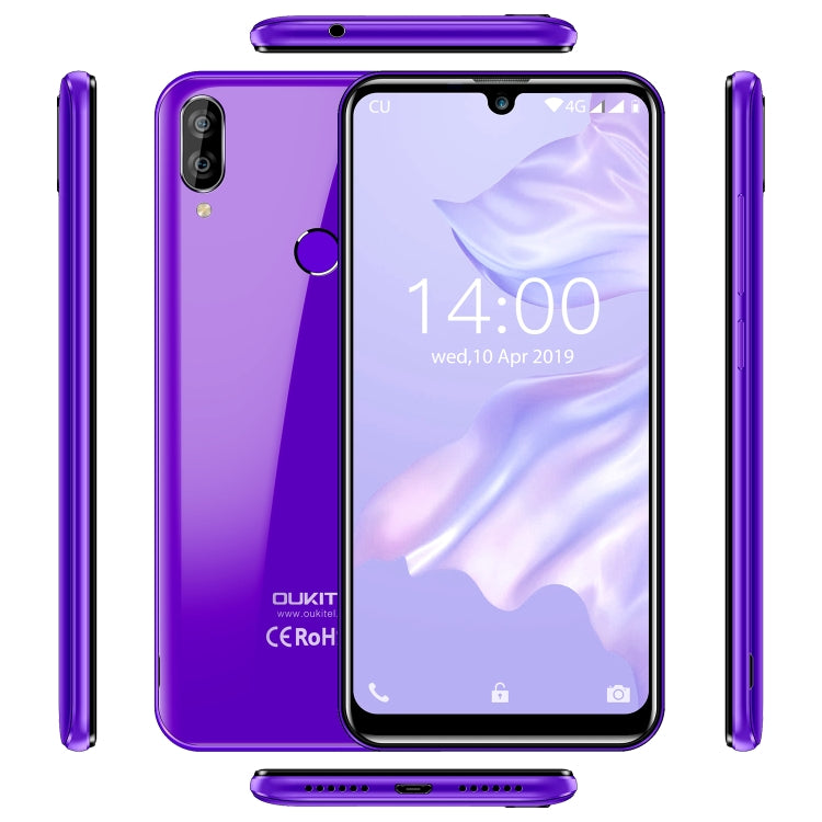 [HK Warehouse] OUKITEL C16 Pro, 3GB+32GB, Dual Back Cameras, Face ID & Fingerprint Identification, 5.71 inch Water-drop Screen Android 9.0 Pie MTK6761P Quad Core up to 2.0GHz, Network: 4G, Dual SIM