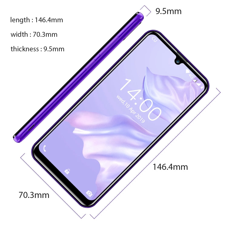 [HK Warehouse] OUKITEL C16 Pro, 3GB+32GB, Dual Back Cameras, Face ID & Fingerprint Identification, 5.71 inch Water-drop Screen Android 9.0 Pie MTK6761P Quad Core up to 2.0GHz, Network: 4G, Dual SIM