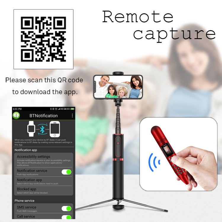 SERVO K08 Mobile Phone + Pen + Fan, 0.96 inch Color Screen, Dual SIM Dual Standby, Support Bluetooth, GSM, Magic Sound, Remote Capture(Black)