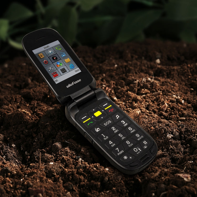 [HK Warehouse] Ulefone Armor Flip Rugged Phone, IP68/IP69K/MIL-STD-810G Waterproof Dustproof Shockproof, 2.4 inch + 1.44 inch, MTK6261A, Bluetooth, FM, Network: 2G, Dual SIM(Black)
