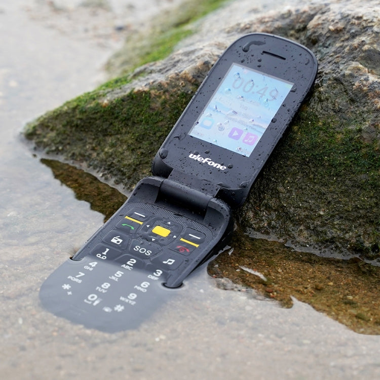 [HK Warehouse] Ulefone Armor Flip Rugged Phone, IP68/IP69K/MIL-STD-810G Waterproof Dustproof Shockproof, 2.4 inch + 1.44 inch, MTK6261A, Bluetooth, FM, Network: 2G, Dual SIM(Black)