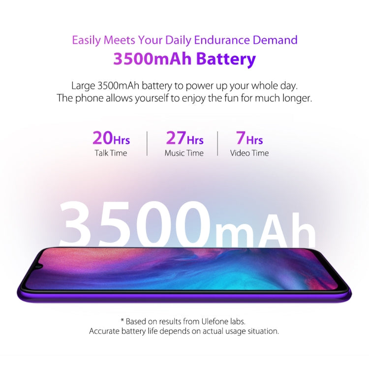 [HK Warehouse] Ulefone Note 7P, 3GB+32GB, Triple Rear Cameras & Face Unlock & Fingerprint ID Identification, 6.1 inch Waterdrop Screen,  Android 9.0 MT6761 Quad-core 64-bit 2.0GHz, Network: 4G, Dual SIM & OTG