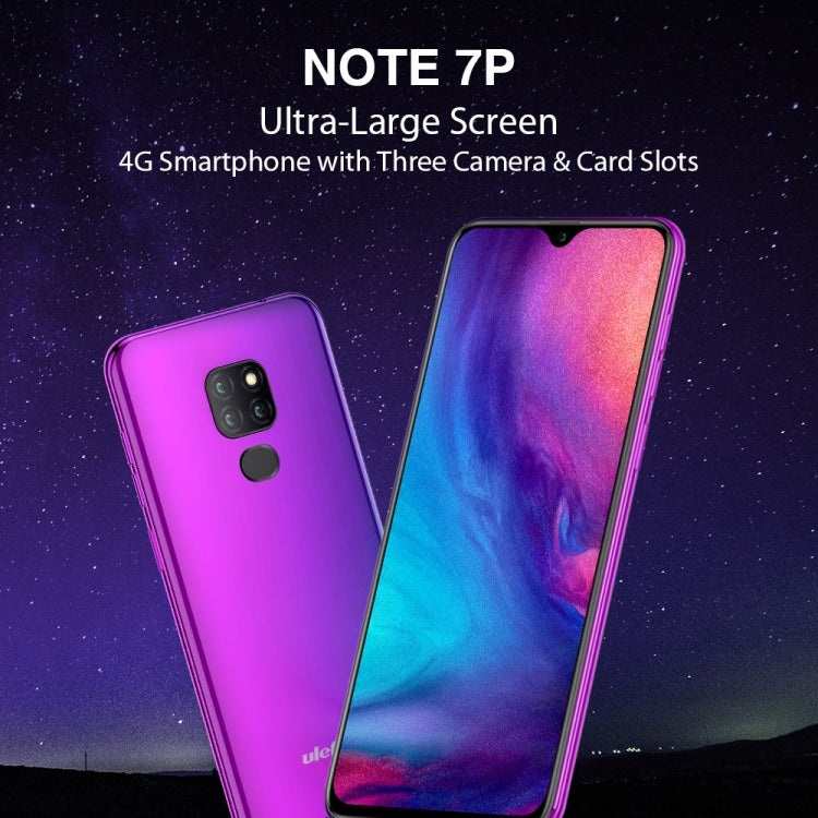 [HK Warehouse] Ulefone Note 7P, 3GB+32GB, Triple Rear Cameras & Face Unlock & Fingerprint ID Identification, 6.1 inch Waterdrop Screen,  Android 9.0 MT6761 Quad-core 64-bit 2.0GHz, Network: 4G, Dual SIM & OTG