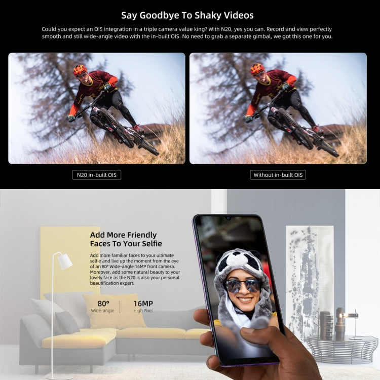 [HK Warehouse] DOOGEE N20, 4GB+64GB, Triple Back Cameras, Fingerprint Identification, 4350mAh Battery, 6.3 inch Waterdrop Notch Screen Android 9.0 Pie MTK6763V Octa Core up to 2.0GHz, Network: 4G, Dual SIM
