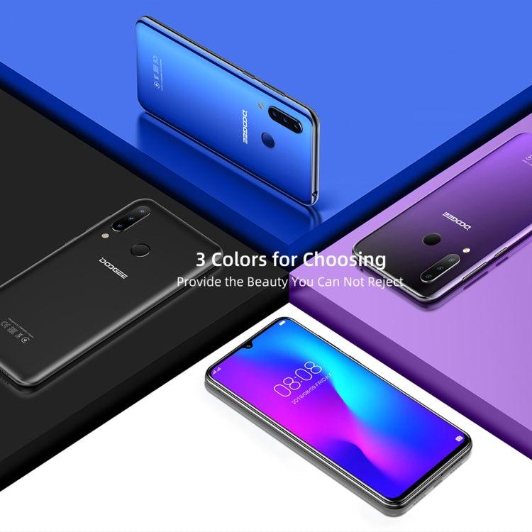 [HK Warehouse] DOOGEE N20, 4GB+64GB, Triple Back Cameras, Fingerprint Identification, 4350mAh Battery, 6.3 inch Waterdrop Notch Screen Android 9.0 Pie MTK6763V Octa Core up to 2.0GHz, Network: 4G, Dual SIM
