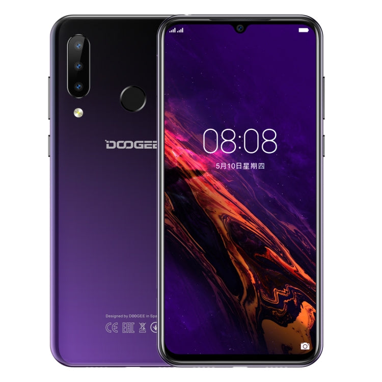 [HK Warehouse] DOOGEE N20, 4GB+64GB, Triple Back Cameras, Fingerprint Identification, 4350mAh Battery, 6.3 inch Waterdrop Notch Screen Android 9.0 Pie MTK6763V Octa Core up to 2.0GHz, Network: 4G, Dual SIM