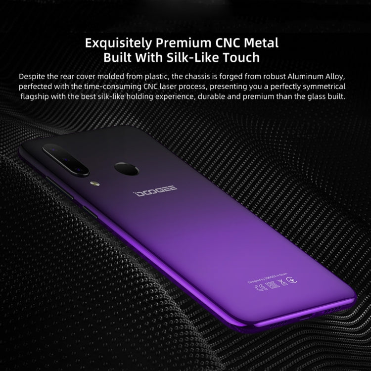 [HK Warehouse] DOOGEE N20, 4GB+64GB, Triple Back Cameras, Fingerprint Identification, 4350mAh Battery, 6.3 inch Waterdrop Notch Screen Android 9.0 Pie MTK6763V Octa Core up to 2.0GHz, Network: 4G, Dual SIM