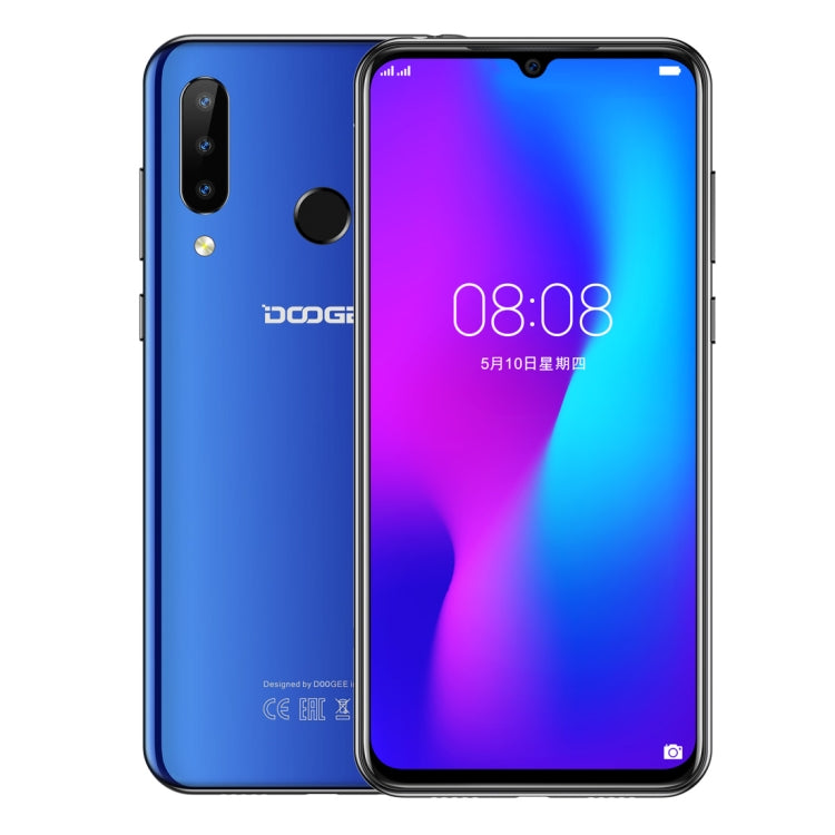 [HK Warehouse] DOOGEE N20, 4GB+64GB, Triple Back Cameras, Fingerprint Identification, 4350mAh Battery, 6.3 inch Waterdrop Notch Screen Android 9.0 Pie MTK6763V Octa Core up to 2.0GHz, Network: 4G, Dual SIM
