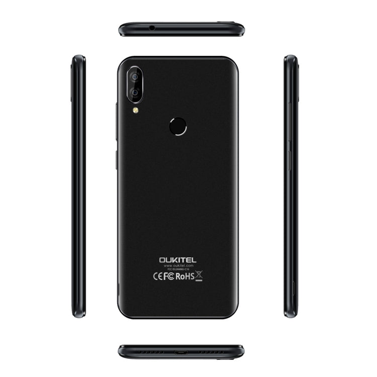 [HK Warehouse] OUKITEL C16, 2GB+16GB, Dual Back Cameras, Face ID & Fingerprint Identification, 5.71 inch Water-drop Screen Android 9.0 Pie MTK6580P Quad Core up to 1.5GHz, Network: 3G, Dual SIM